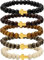 MILAKOO Holzperlen Armband Tibetisch-Buddhistische Meditation Mala Gebetskette Herren Elastisches Armband 6 / 8mm (A6:Goldenes Kreuz)