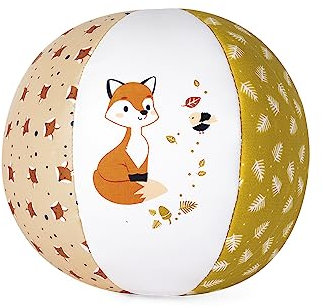 KALOO - Mon Ballon Chou Renard - 10 cm - Jouet Bébé - Balle Souple Enfant avec Illustrations - Développe la Préhension et l'Imagination - Dès 6 Mois, K221500