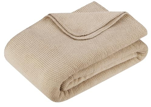 BOHORIA® Kuscheldecke Premium Pure Cotton 150x200cm | Superweiche Decke für Sofa, Sessel & Bett | Baum-Wolldecke Tagesdecke Sofadecke Wohndecke (Sepia, 150 x 200 cm)