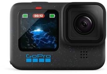 GoPro HERO12 Black - Caméra d'action étanche avec vidéo Ultra HD 5.3K60, Photos 27MP, HDR, capteur d'image 1/1.9, Diffusion en Direct, Webcam, stabilisation