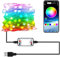 LED-Lichterkette für Weihnachtsbaum, USB-Bluetooth-Lichterkette, Intelligente Glühbirne, Handy-APP-Steuerung, Kupferdraht-Lichterkette für Weihnachtsdekoration (Orange, Grün)