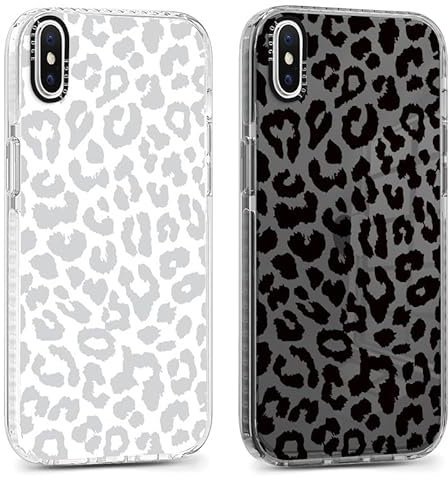 Yoedge 2 Stück Handyhülle für iPhone X/iPhone XS Hülle 5,8, Leopard Muster Frauen Mädchen Aesthetic Handyhülle, Transparent Dünn Weich Silikon TPU Slim Stoßfest Kratzfest Schutzhülle für iPhone XS