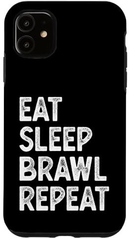 Eat Sleep Brawl Repeat Stars Lustiges Videospiel Hülle für iPhone 11