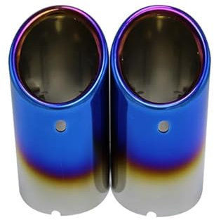 Endschalldämpfer Für VW Für CC Für Passat Für Tiguan 2011-2015 Auto Auspuff Tipp Rohre Abdeckungen Auspuffblende Auto (Farbe : 2pcs Blue)