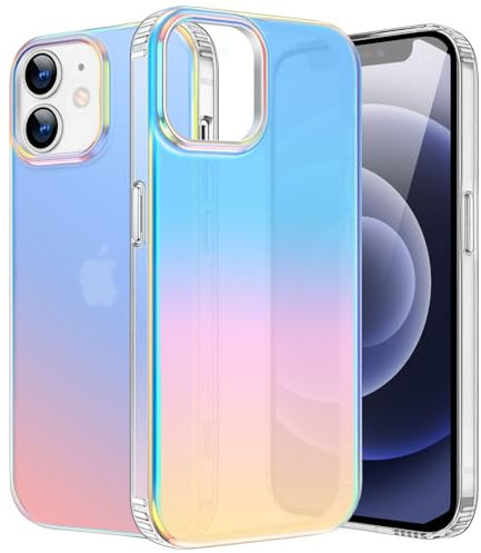 ÁRBOLORO Funda para iPhone 12/12 Pro, Carcasa con Efecto de Iridiscente, Protección contra Caídas Antigolpes Case para iPhone 12/12 Pro 6,1 Pulgadas