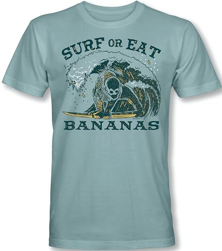 Surfer T-Shirt: Surf Bananas - Unisex Herren Damen Surfing T-Shirt Männer - Welle Hippie Slogan Statement Surf Design Vintage Retro Fashion Streetstyle (XL)