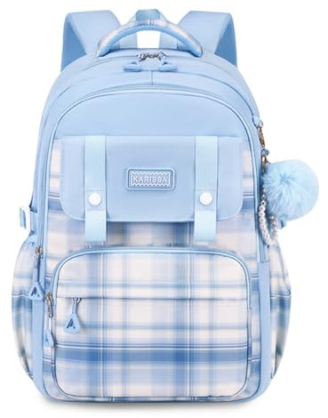 FANDARE Mode Schulrucksack Teenager Schulrucksack Mädchen Junge Schultasche Rucksack Color-Blocking Daypack Schule Tagesrucksack Rucksack Leichter Uni Büchertaschen Kinderrucksack Blau