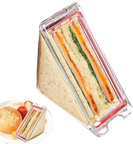 Recipientes de sándwich reutilizables triangulares, caja de sándwich para loncheras, recipientes portátiles para sándwiches, caja de embalaje de sándwich, caja de sándwich pequeña, cabe fácilmente en