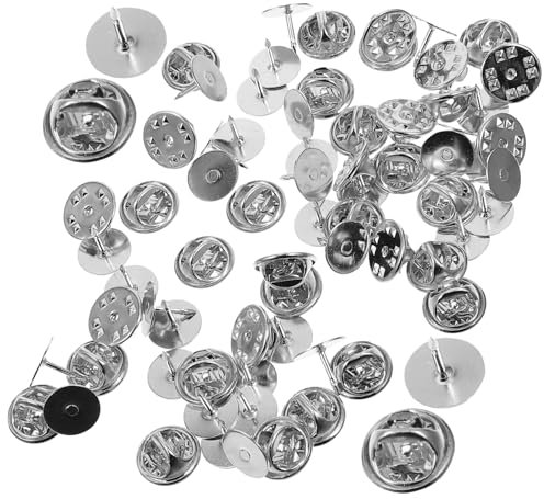 HAPINARY 50 Sätze Sicherungsstifthalter für Tischkreissäge Pin-Rückseite sticken stickerpappier binden Krawatten Kupplungsstift Deckel Sterling Silber Brosche Halterung