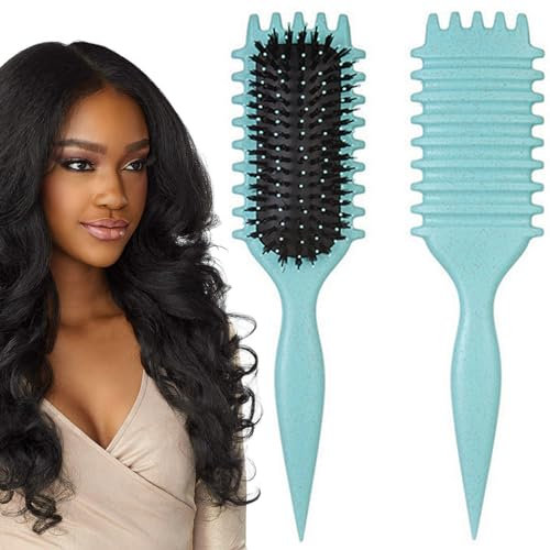 Lockenbürste, 2024Curl Defining Brush, Curl Defining Brush, zum Kämmen und Formen von Männern und Frauen (dark green)