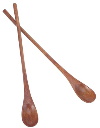 Coffee Handle for Wooden Kitchen 2pcs Long Stirring Spoon Bar | Fine Workmanship, Break Resistance and Burr-free Edges, Easy to Wash, Decorative Novelty Set for Restaurant or Home Use