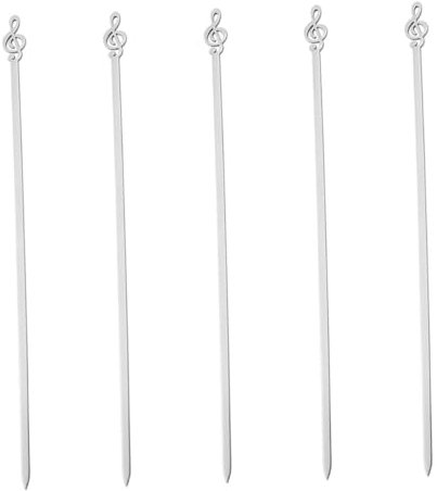 HANABASS 5pezzi Spiedini Per Barbecue Acciaio Inossidabile Per e Verdure Design Ergonomico Facile Da Trasportare e Riporre Per Grigliate All Aperto e Famiglia