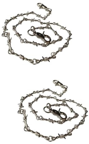 ANDRESLAD 2pcs Punk Waist Chain for Trousers Stylish Metal Pants Chain Accessory Design for Fashion for Keys and Items
