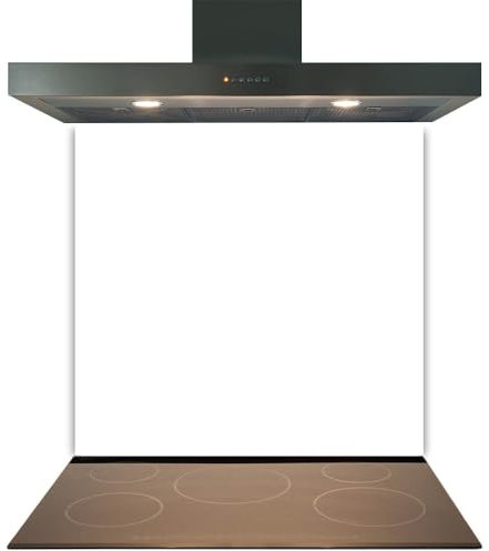 C2G Coloured Toughened Glass Splashback for Kitchen, Tempered Heat-Resistant Glass Splashbacks with Polished Edges for Cooker and Hob Backsplash (White, 60 x 75cm)