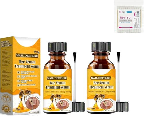 Dinala Bee Venom Nail Serum, Furzero Nail Defense Bee Venom Treatment Serum Pro, Furzero Nail Treatment Serum, Nail Bee Venom Care Serum, Nail Strengthener for Damaged Nails (2Pcs)