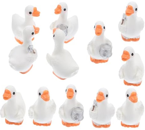 ULDIGI 12St Mini Feenfiguren Gans-Statue Entenfigur Enten Tierfiguren Feen-Enten-Figuren bürodeko büro Dekoration basteln bastelset kleine Tierfiguren Kuchendekorationen winzig Harz
