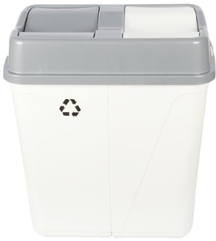 Jolie Max 100L Dual Compartment Recycling Bin - Home & Office Waste Separation System, Eco-Friendly. (Solid White)