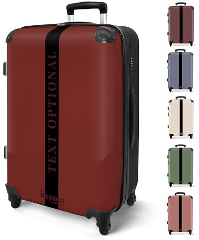 NoBoringSuitcases.com® Reisekoffer 67cm 72L Personalisiert - Großer Hartschalenkoffer mit Rollen, Leichtgewicht Trolley, Koffer Groß für 20kg Gepäck Streifen, In 6 Farben, Koffer für Flugzeug