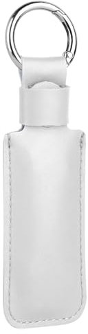 CaSZLUTION Microfiber Leather USB Flash Drive Case - Anti Lost USB Holder Protective Cover with Keychain, Small Portable Storage Carrying Case in White