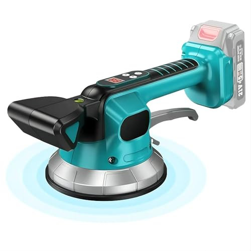 Vibratore per Piastrelle Makita 18V Senza Fili con Ventosa 145mm per Piastrelle da 30-240cm,Vibratore Per Piastrelle con 200KG Adsorbimento, Frequenza di Vibrazione 23000R(Senza Batterie)
