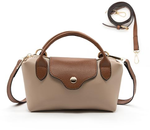 Long Keeper Mini Crossbody Bag Damen Kunstleder Umhängetasche Tote Kleine Schultertasche Leicht Tote Mini Shopper Tasche Handy Clutch Handtasche für Frauen