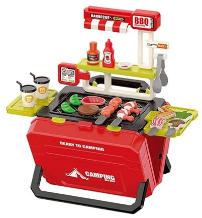 OBEST Un jouet de barbecue simulé avec 51 accessoires, jouet de cuisine pour enfant avec vapeur sonore, barbecue pour enfants, ensemble de jouets de cuisine, barbecue par Bambini