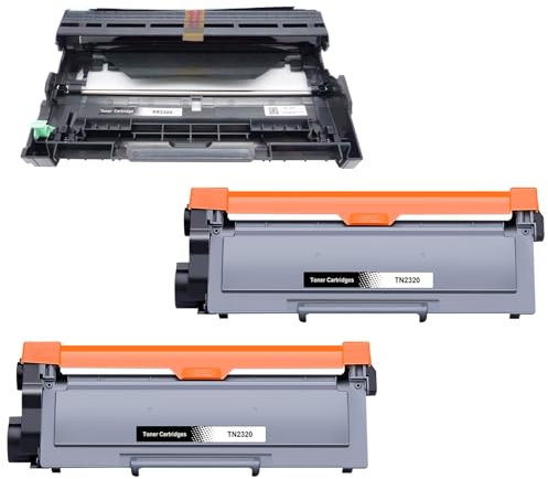 Yowell TN2320 Toner DR2300 Trommel Kompatible für Brother TN2320 DR2300 für MFC-L2700DW MFC-L2700DN MFC-L2720DW HL-L2340DW HL-L2300D DCP-L2520DW DCP-L2540DN (2X TN2320, 1x DR2300)