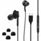 aioklcy Écouteurs stéréo intra-auriculaires pour Samsung Galaxy Z Fold6 S25 S24 Ultra S23 Ultra S22 Ultra S21 S20, Note 10+ avec microphone et télécommande de volume Connecteur de type C Noir