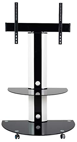 YZYSHA TV Rack Furniture Mobile TV Stand with Double Tempered Glass TV Stand for 32-60 Inch LCD, Tilt Adjustment TV Rack Full Motion (Size : A) (B)