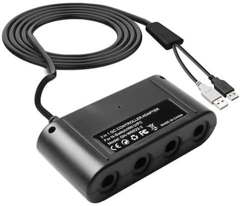 Adattatore per Controller GameCube compatible with Switch e Wii U, con 4 Porte, Connettore USB per PC