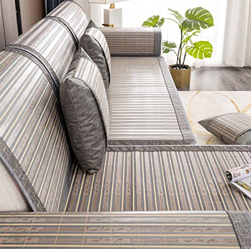 Kühlende Bambus-Sofa-Matte, rutschfestes Stuhlkissen für den Sommer, universeller Couchbezug für Zuhause, Büro, Wohnzimmer, Küche und Bad, 70 x 210 cm, atmungsaktiv und umweltfreundlich
