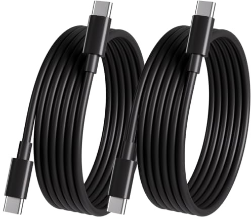 QUTIASE Cable USB-C Carga Rapida 100W 1,5m 2Pack, Cable USB C a USB C PD 3.0 5A Carga Rápida para MacBook Air Pro iPad iPhone 17 16 15 Pro Max Samsung Galaxy Xiaomi, y más - Negro