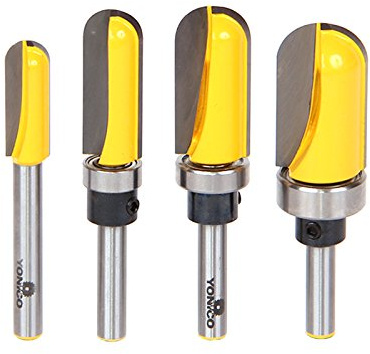 yonico 14460q 4 Bit Runde Nase Router Bit Set, Dekolleté 1/4-Zoll-Schaft