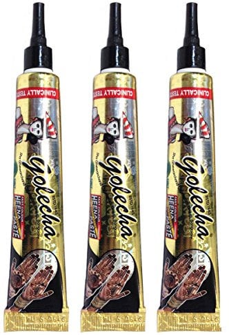 3 Tuben Natural Mehandi Tattoo Tuben (Schwarz) 75g