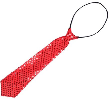 TrendandStylez Glitzer Krawatte Rot, Pailletten, Schlips, für Karneval, Halloween, Fasching