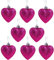 Christmas Concepts® Pack of 8-60mm (2.4) Heart Shaped Christmas Tree Baubles – Glitter Decorated Baubles (Hot Pink)