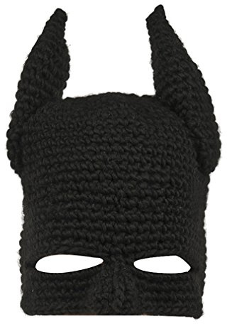 Kafeimali Men's Cartoon Funny Halloween Hat Beanie Knit Caps Ski Skull Caps Black