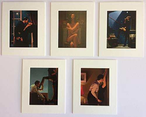 The Erotic Collection by Jack Vettriano Set of 5 Mounted Art Prints(10 x 8 - 25cm x 20cm) Erotic Art