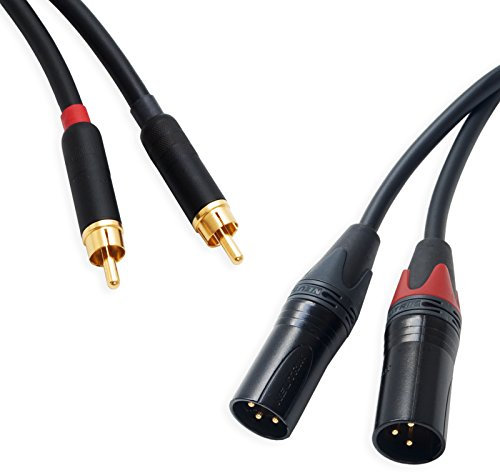 Pseudo Balanced RCA Phono to Male XLR Lead (PAIR). Van Damme Starquad Cable (15m, Black)