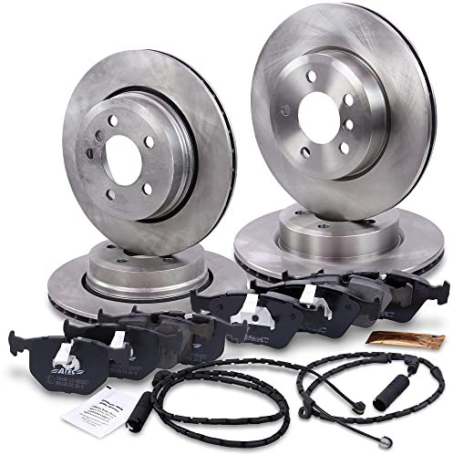 4x Bremsscheiben + Bremsbeläge Bremsklötze + Verschleißwarnkontakt Verschleissanzeiger vorne + hinten