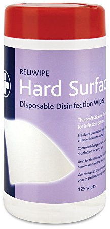 Reliance Medical Reliwipe 125 Disposable Hard Surface Wipes - Pack of 6
