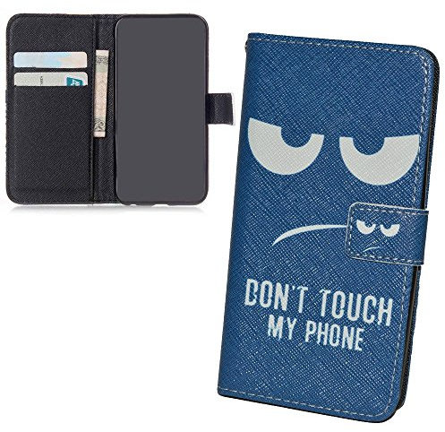 König Design Étui pour Téléphone Portable Compatible avec Apple IPHONE 6/6s Housse Portable - Don't Touch My Téléphone Blanc Bleu Foncé