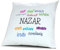 digital print Kopfkissen mit Namen Nazar - Motiv Positive Eigenschaften, 40 cm, 100% Baumwolle, Kuschelkissen, Liebeskissen, Namenskissen, Geschenkidee, Deko