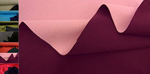 StoffBook VIOLETTROT/ROSA Doubleface NEOPREN-IMITAT/FUNKTIONS-Fleece Stoff Stoffe, C127