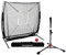 PowerNet Übungsnetz + Deluxe-Tee Strike Zone gewichteter Trainingsball Bundle (schwarz) | Baseball-Softball-Pitching Schlag-Coaching-Paket Arbeiten auf Spielfeld-Genauigkeit Bauplatte Vertrauen