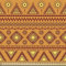 ABAKUHAUS Orange Stoff als Meterware, Ethnische aztekische Grenzen, Qualitäts Stoff Dekorativer Polster Heimtextilienstoff, 2M (148x200cm), Hell Orange Bordeauxrot Gelb