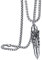 Flongo Herrenkette Männer Anhänger Kette, Edelstahl Halskette Silber Patrone Geschoß Gewehrkugel Medaillon zum öffnen Drachen Muster Herren Accessoires