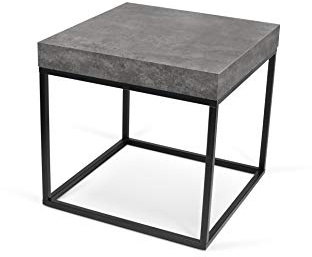 Symbiosis Petra Table Basse Effet Béton et Pieds métal Noir 55x55x53 cm