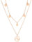 MENDOZZA Damen Hals-Kette Double Layer Petite Collection Wellen Anhänger Edelstahl Collier 18 Karat Damen-Schmuck 5 Coin Wave Rosegold 46 cm
