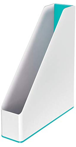 Leitz Stehsammler A4, Zweifarbiges Design, Weiß/Eisblau, Duo Colour, WOW, 53621051
